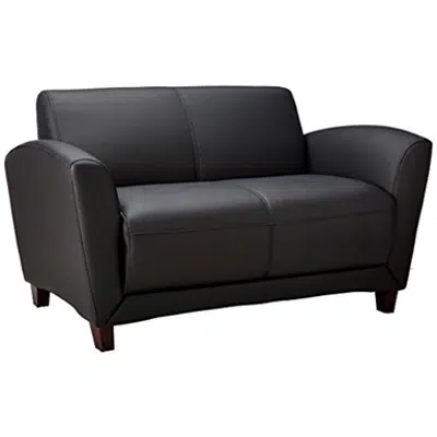 画像 Lorell LLR68951 Reception Seating Collection Leather Loveseat