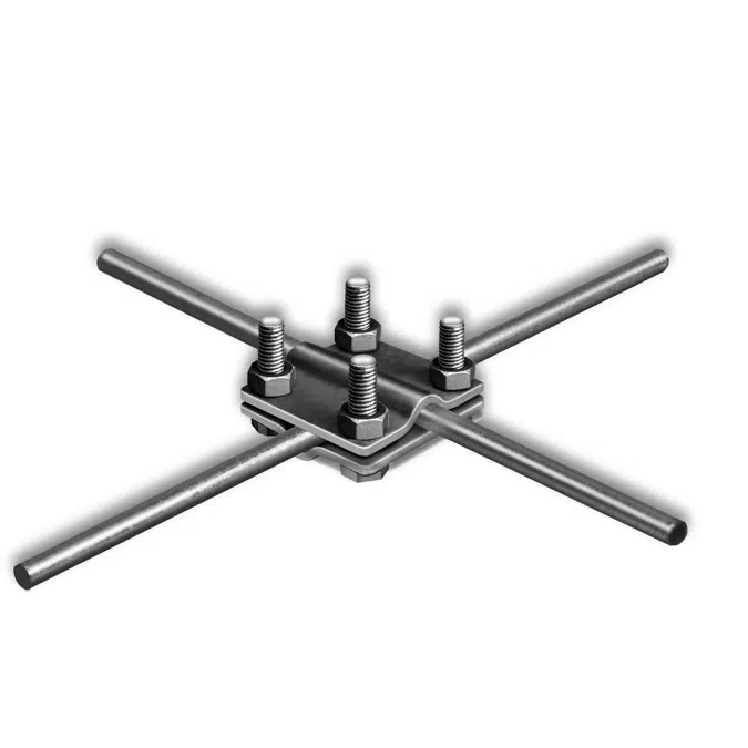 Galvanised cross connector round/round 40mm