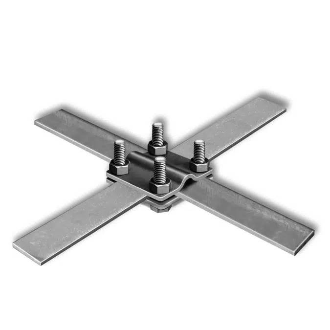 Galvanised cross connector round/round 30mm