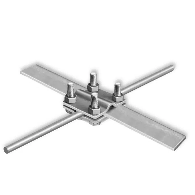 Galvanised cross connector round/round 30mm