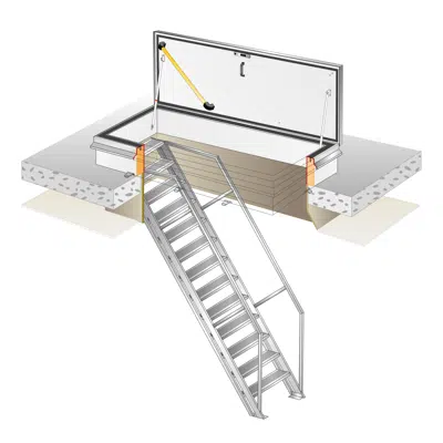 Image for Gorter® Flat Roof Access Hatch RHT with Stairs