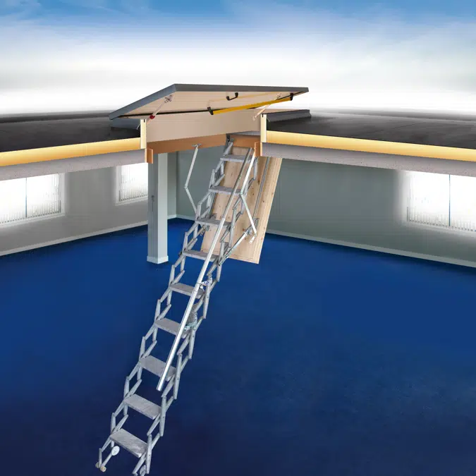 Gorter® Flat Roof Access Hatch RHT with Scissor Stairs