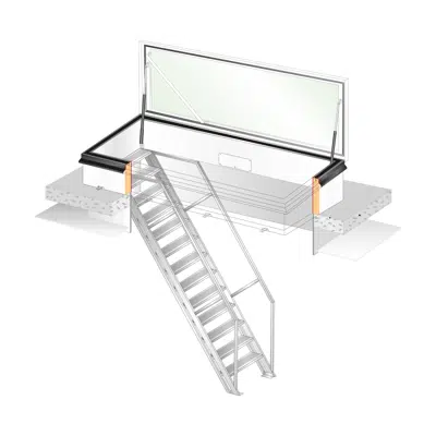 Image for Gorter® Glazed Roof Access Hatch RHTG with stairs
