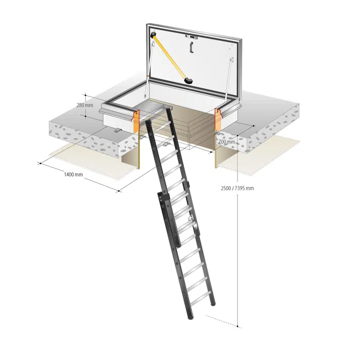 Gorter® Flat Roof Access Hatch RHT with Ladder
