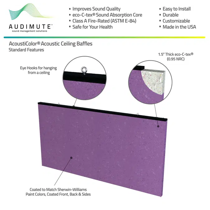 AcoustiColor® Acoustic Ceiling Baffles