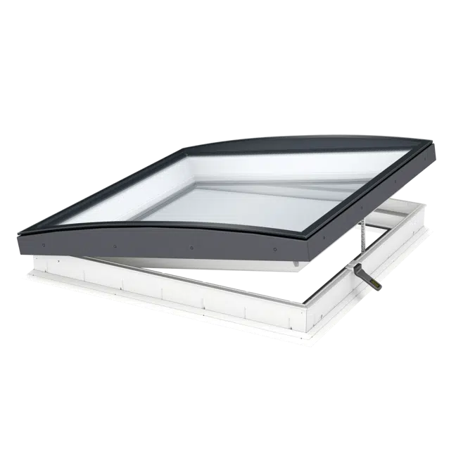 Electrically vented glass rooflight w. Curved glass CVU ISU1093