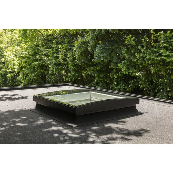 Electrically vented glass rooflight w. Curved glass CVU ISU1093