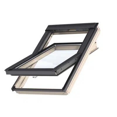 Bottom Operated Std. Pinewood roof window Centre-pivot - GZL 1051B için görüntü