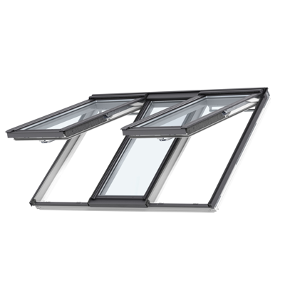 bilde for 3in1 Bottom-operated pinewood roof window - Top Hung- GPLS