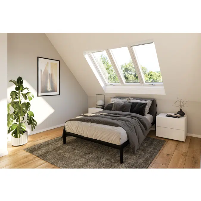 3in1 Bottom-operated pinewood roof window - Top Hung- GPLS