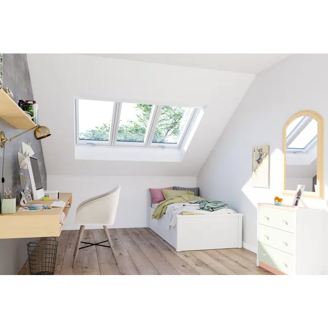 3in1 Bottom-operated pinewood roof window - Top Hung- GPLS