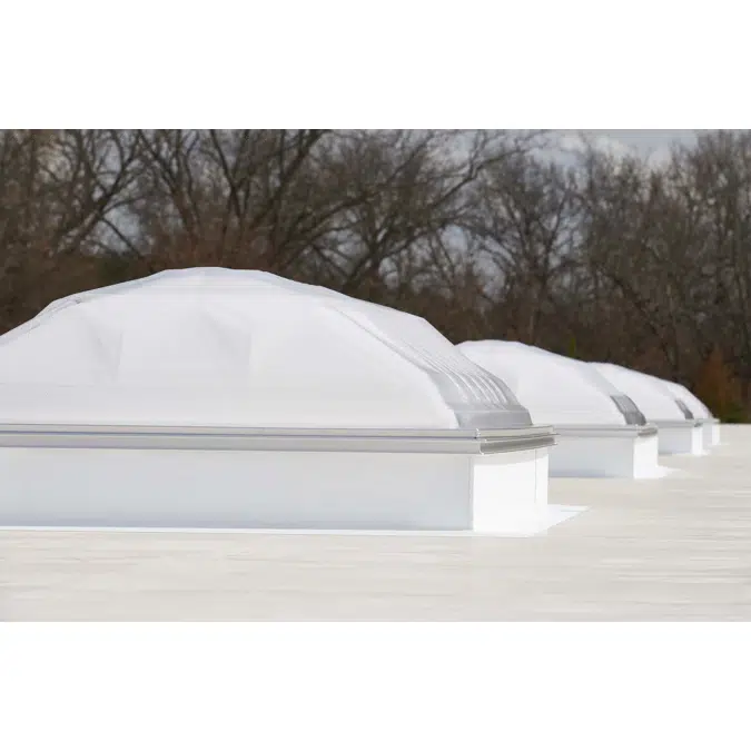 Commercial Custom size Deck Dome Skylight (DMT_) with curb for roof slopes 0 - 60 degrees