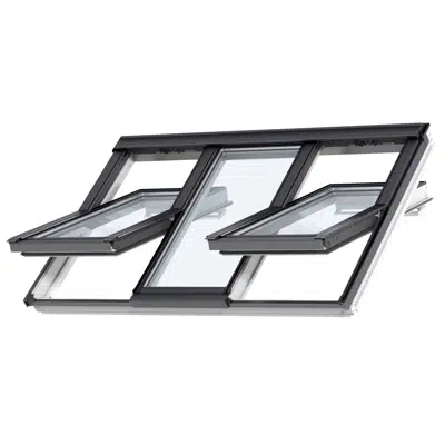 Image for 3in1 Top-operated pinewood roof window - Centre-pivot - GGLS