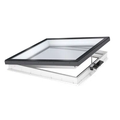 Solar powered & electrically vented glass rooflight w. Flat glass CVU ISU2093图像