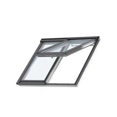 2in1 Bottom-operated pinewood roof window - Top Hung - GPLS图像