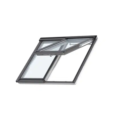 2in1 bottom-operated pinewood roof window - top hung - gpls