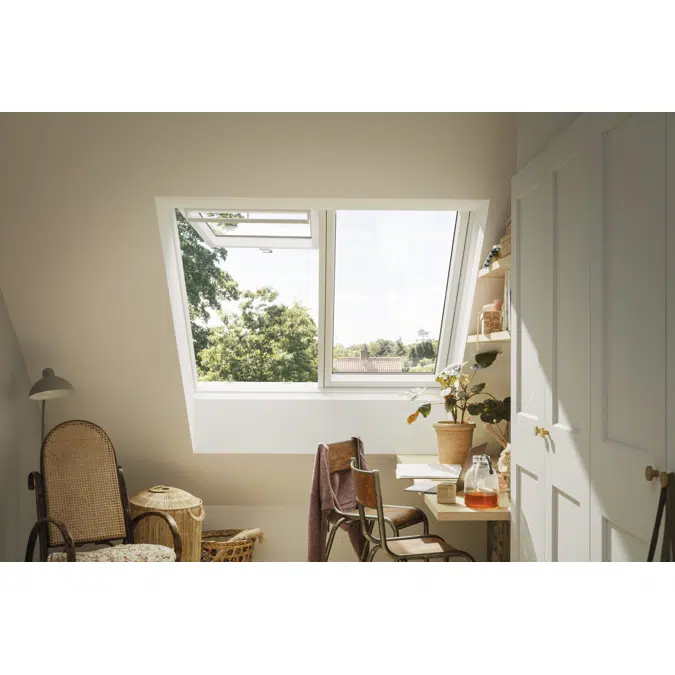 2in1 Bottom-operated pinewood roof window - Top Hung - GPLS