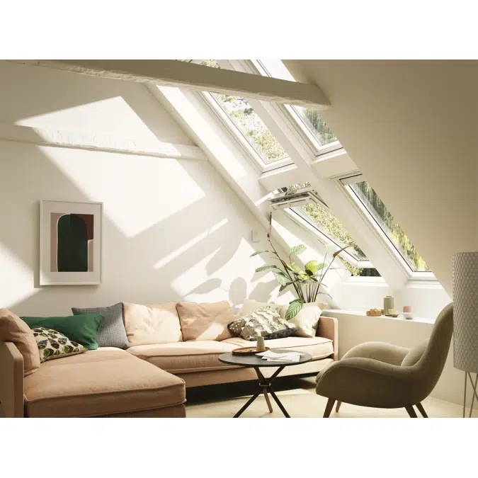 Fenêtres à ouverture par rotation électrique VELUX INTEGRA® (pin peint en blanc)- GGL