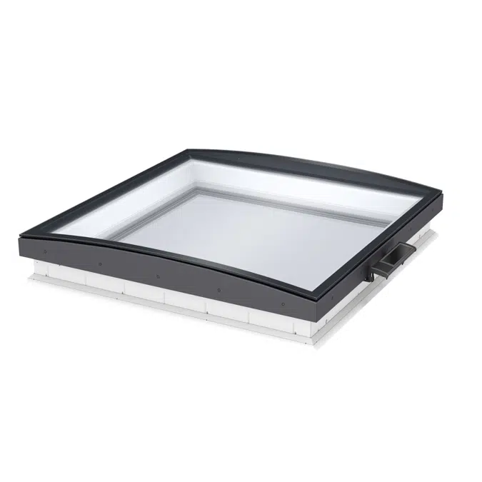 Solar powered & electrically vented glass rooflight w. Curved glass CVU ISU1093