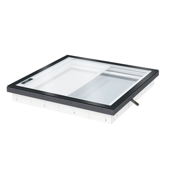 Electrically vented glass rooflight w. Flat glass CVU ISU2093