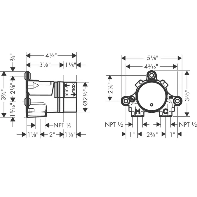 AXOR  Basic set for single lever basin mixer for concealed installation wall-mounted