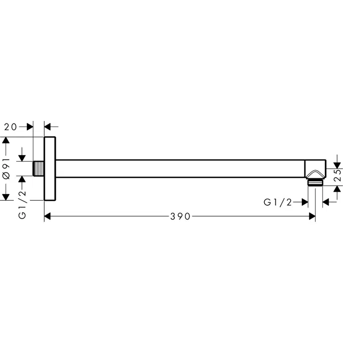 AXOR ShowerSolutions Shower arm 390 mm