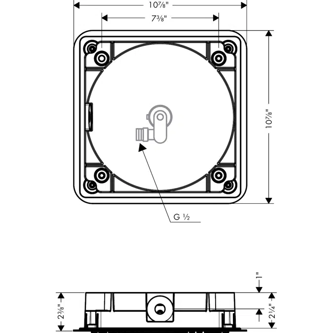 28795USA AXOR Citterio C Overhead shower 270/270 1jet 2.5 GPM ceiling integrated