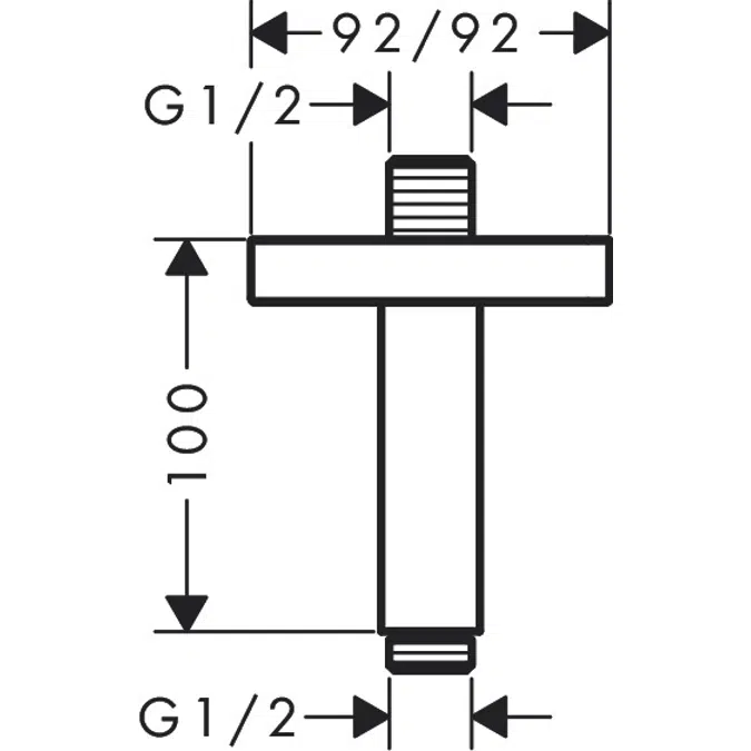 AXOR ShowerSolutions Ceiling connector 100 mm square