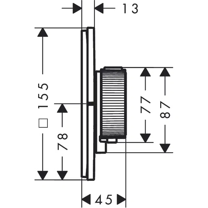 AXOR ShowerSelect ID Thermostat HighFlow for concealed installation SoftSquare for 1 function and additional outlet