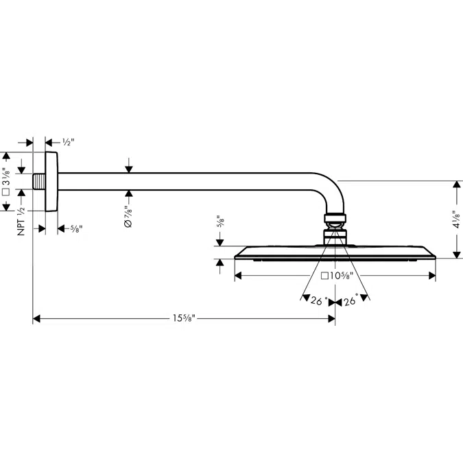 28796USA AXOR Citterio C Overhead shower 270/270 1jet 1.75 GPM with shower arm