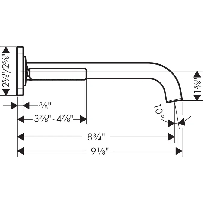 AXOR Citterio E Single lever basin mixer for concealed installation wall-mounted with pin handle, spout 221 mm and escutcheons