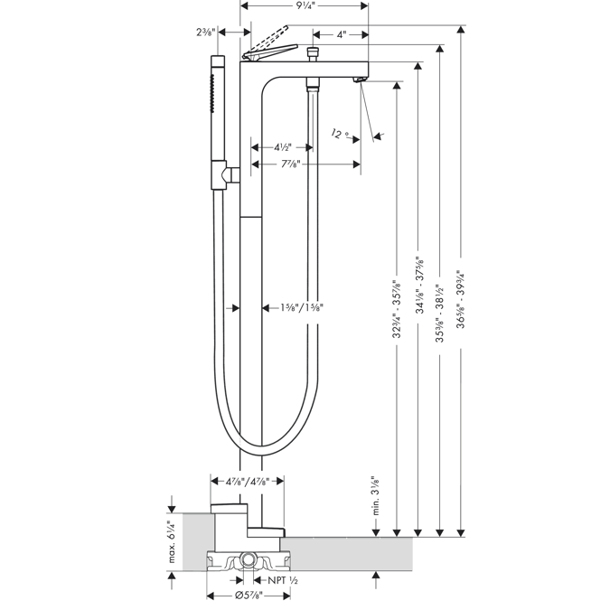 BIM objects - Free download! AXOR Citterio Single lever bath mixer ...