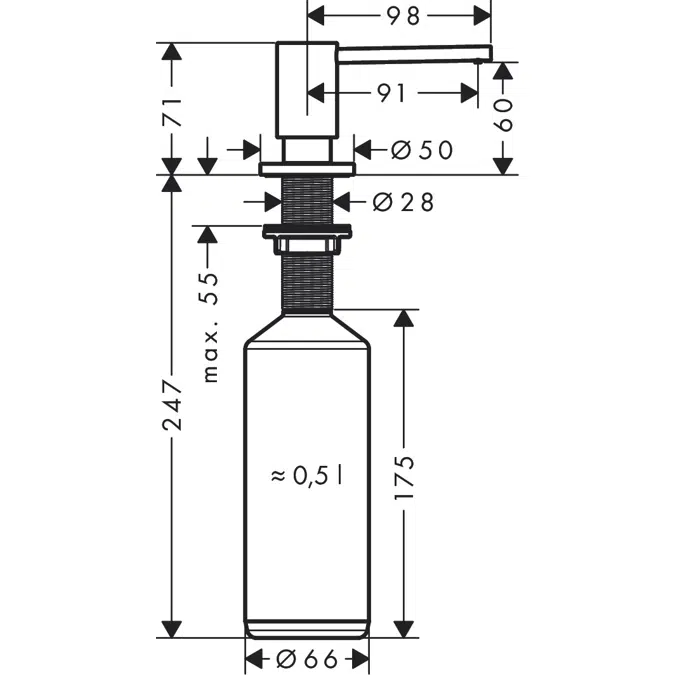 AXOR Uno Liquid soap dispenser/ washing-up liquid dispenser