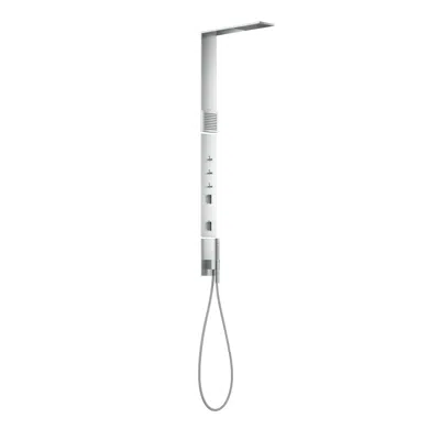 AXOR ShowerComposition Shower panel with thermostat, overhead shower 110/220 1jet 1.75 GPM and shoulder shower图像