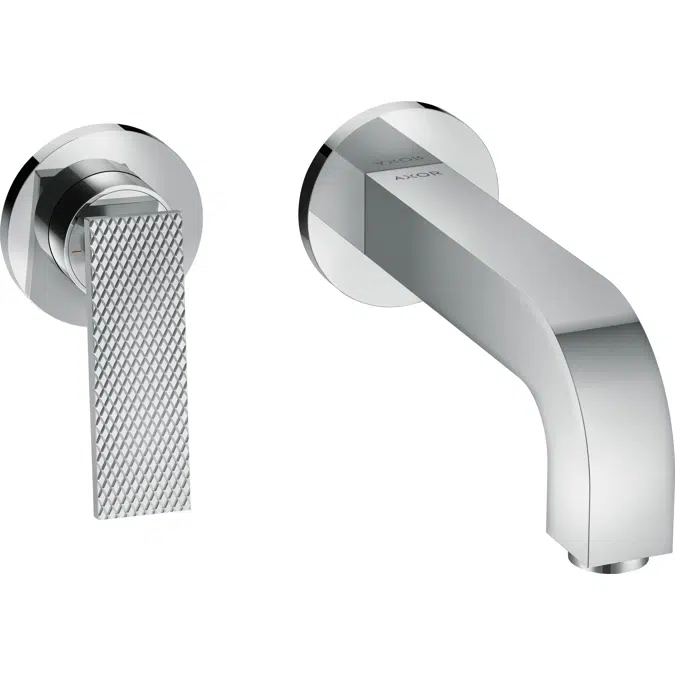 AXOR Citterio Single lever basin mixer for concealed installation wall-mounted with lever handle, spout 220 mm and escutcheons 2 ticks - rhombic cut