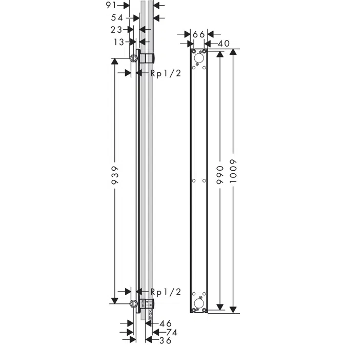 AXOR One Basic set for showerpipe