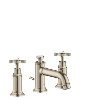 AXOR Montreux 3-hole basin mixer 30 with cross handles and pop-up waste set 16536820