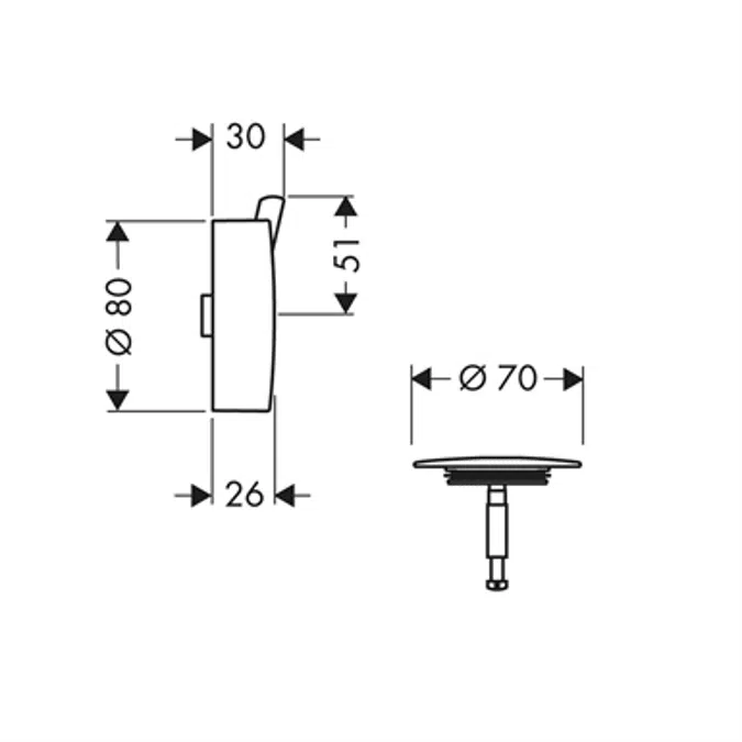 AXOR Finish set waste and overflow set 58312820