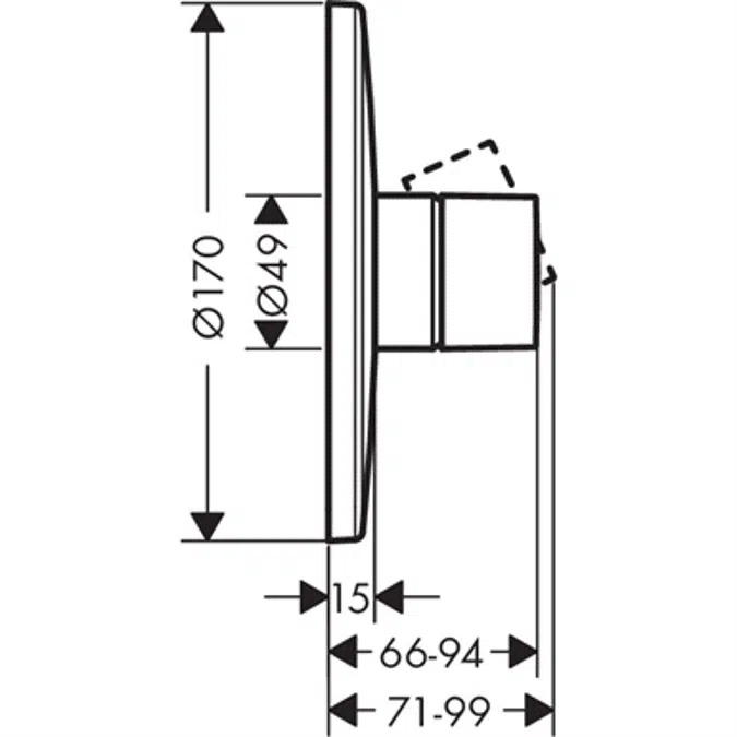 AXOR Uno Single lever shower mixer for concealed installation with zero handle 45605820