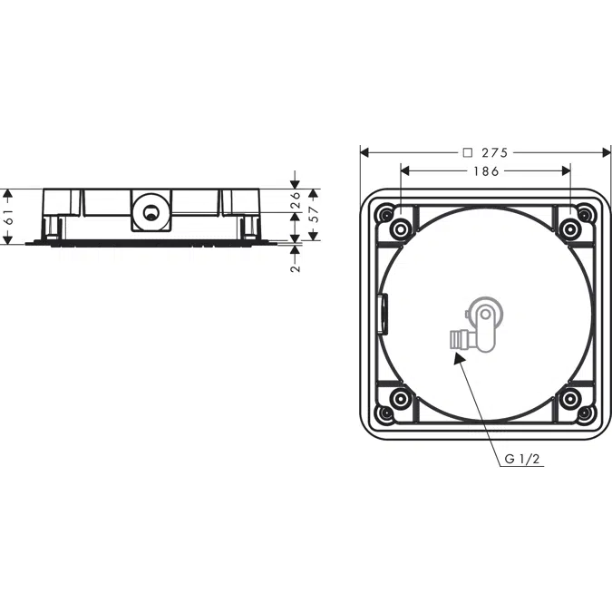 AXOR Citterio C Overhead shower 270/270 1jet ceiling integrated