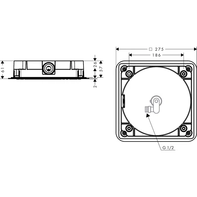 28794XXX AXOR Citterio C Overhead shower 270/270 1jet ceiling integrated
