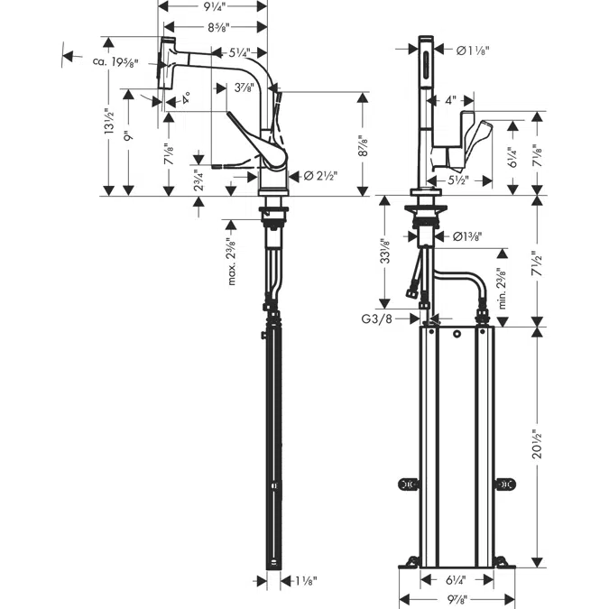 AXOR Citterio Single lever kitchen mixer Select 230 2jet with pull-out spray