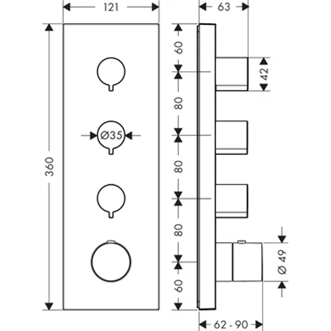 AXOR Starck thermostatic module f-set chr.