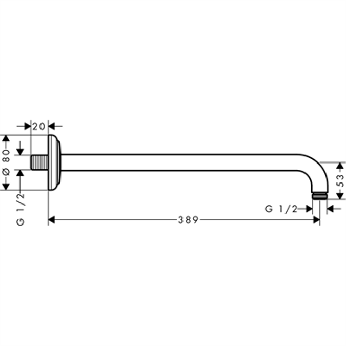 AXOR Shower arm 389mm chrome