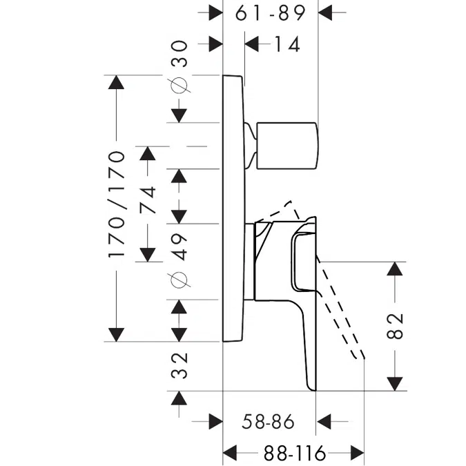 AXOR Citterio E Single lever bath mixer