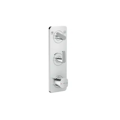 Image for AXOR Citterio C Thermostatic module 380/120 for concealed installation with plate for 2 functions - cubic cut