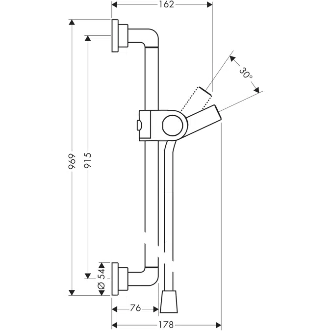 AXOR Citterio Shower bar 0.90 m with shower hose 1.60 m