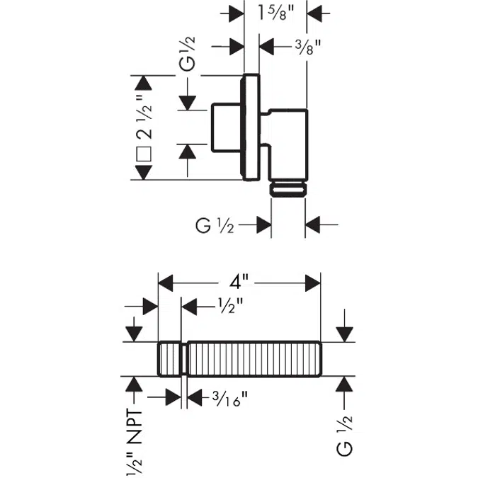 36739USA AXOR Wall outlet Fine Wall outlet softsquare