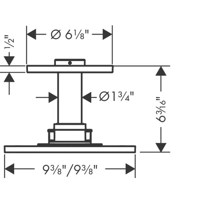 AXOR ShowerSolutions Overhead shower 250/250 2jet 1.75 GPM with ceiling connection