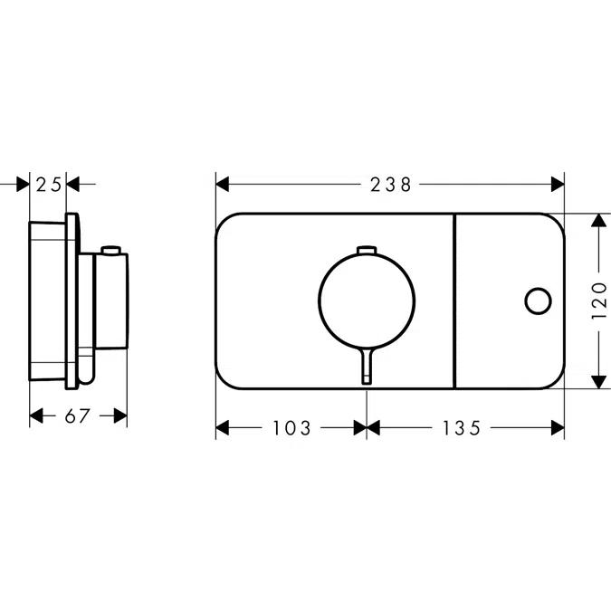 AXOR One Thermostatmodul Unterputz für 1 Verbraucher 45711XXX